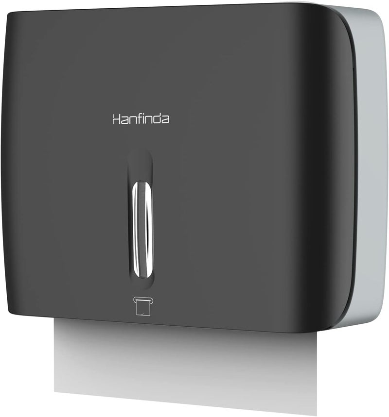 HANFINDA Commercial Wall-Mounted Paper Towel Dispenser with Visual Window and Lockable Design Perfect for Multifold Trifold Paper Towels - Image 1